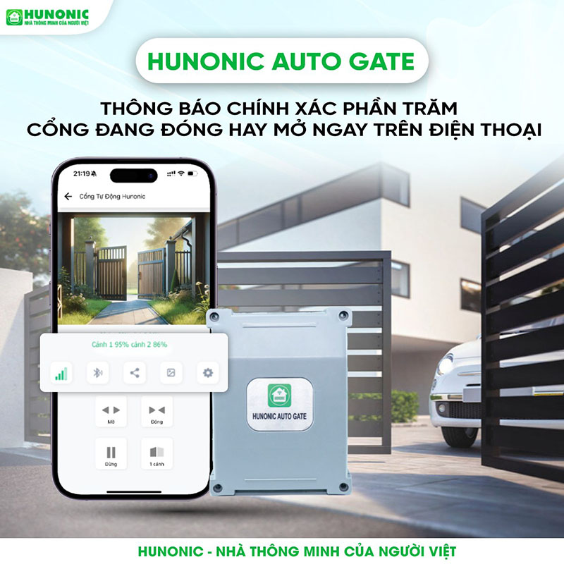 Cổng Tự Động Thông Minh Hunonic Auto Gate – Mở Cổng Qua 4G